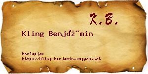 Kling Benjámin névjegykártya