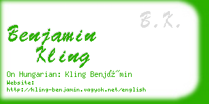 benjamin kling business card